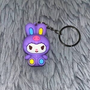 kuromi sanrio kawaii bunny costume figurine key chain